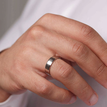 925 Sterling Silver Two-Tone Diamond Wedding Band Set