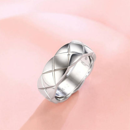 Sterling Silver Men's Ring, White & Yellow Gold Plated, Rhodium Finish