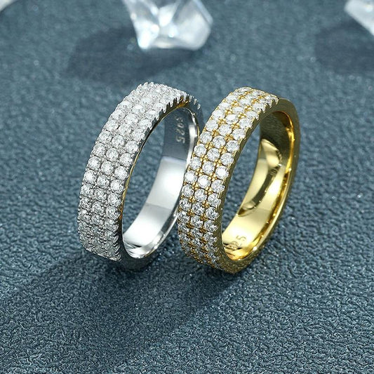 2.0 Carat Moissanite Men's Ring in Sterling Silver with White Gold Plating