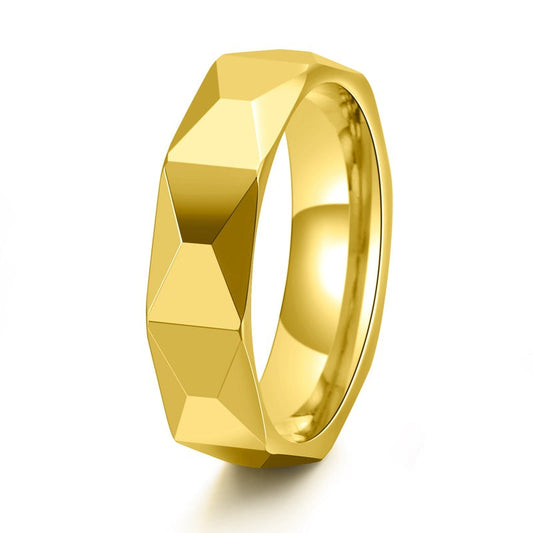 Luxury Tungsten Carbide Band Gold Rhodium Plated Nickel Free
