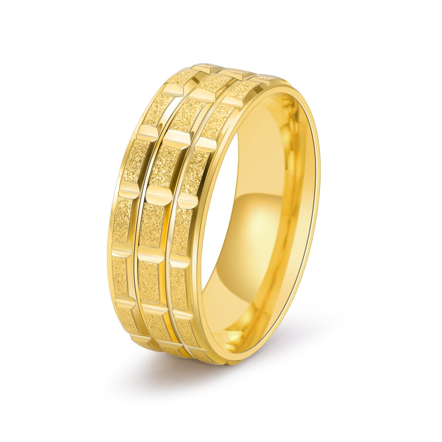 Tungsten Three-Tone Men's Wedding Band Gold Plated