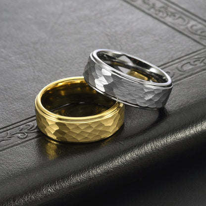 Tungsten Two-Tone Men's Wedding Band Gold Plated