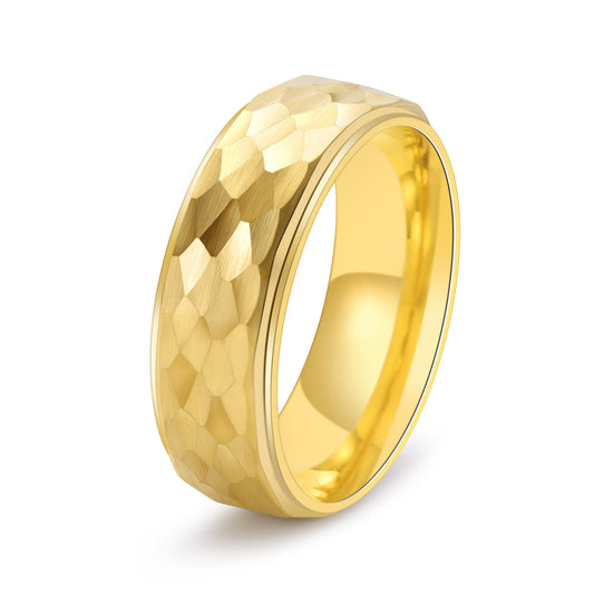 Tungsten Two-Tone Men's Wedding Band Gold Plated