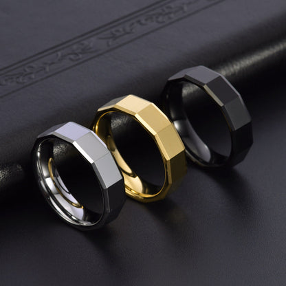 Tungsten Carbide Men's Band Three Gold Options
