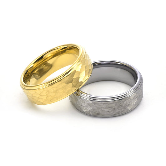 Tungsten Two-Tone Men's Wedding Band Gold Plated