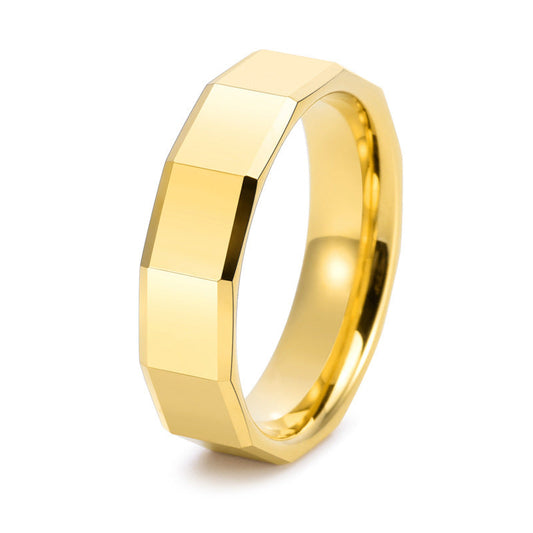 Tungsten Carbide Men's Band Three Gold Options