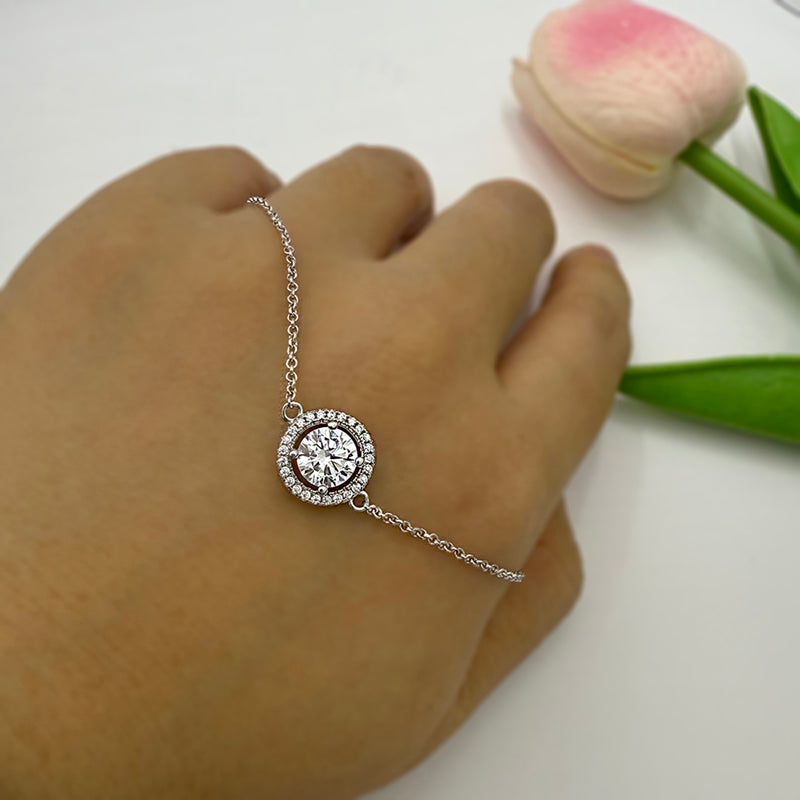 AUROGEM 925 Sterling Silver bracelet with 1ct Zircon  Item no.  SL002A