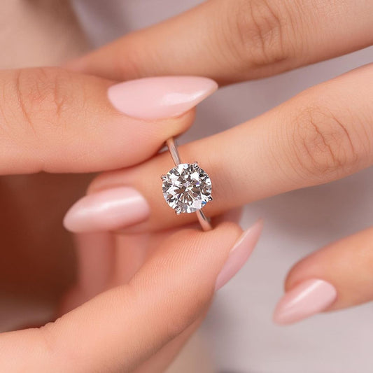 2 Carat Round Cut Solitaire Engagement Ring Sterling Silver