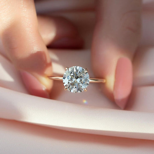 2 Carat Round Cut Solitaire Engagement Ring Sterling Silver