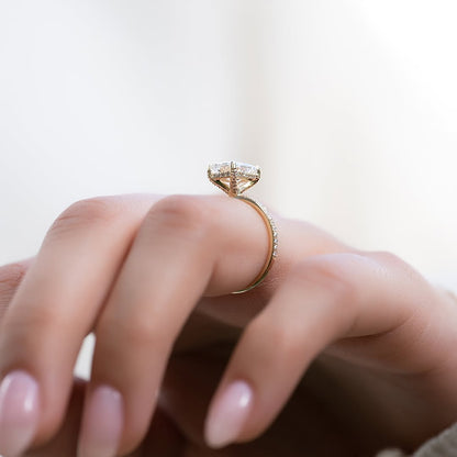 2.0 Carat Radiant Sona Diamond Rose Gold-Plated Sterling Silver Engagement Ring