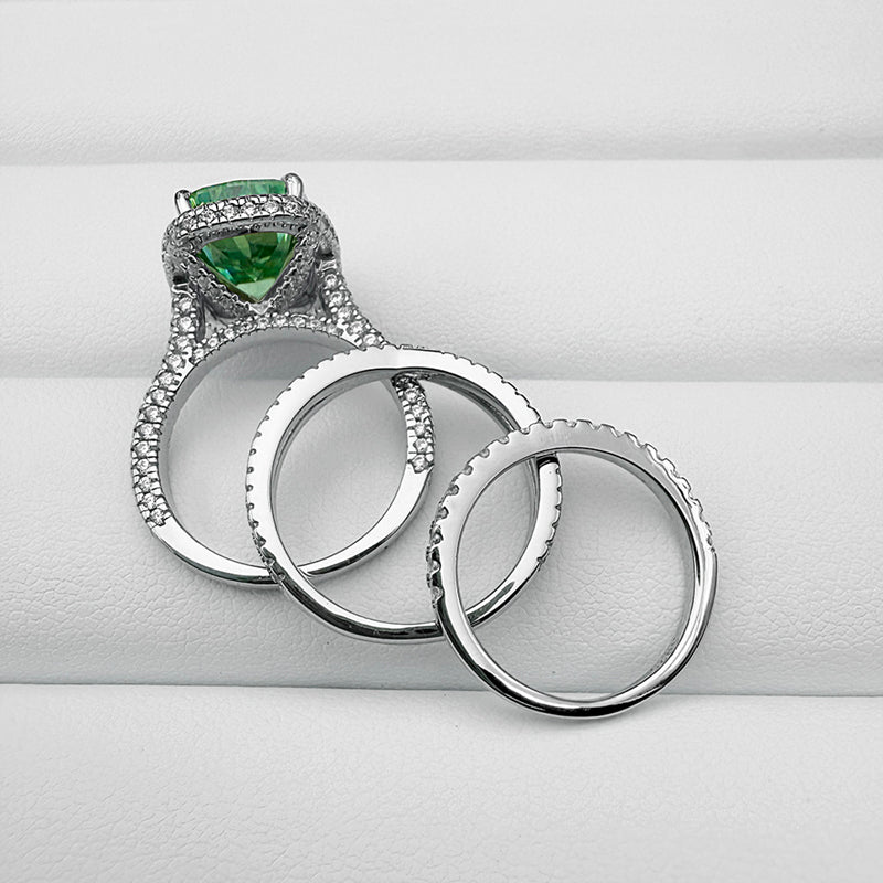 3pcs Silver Engagement Ring Set  Item no. TJ066A08