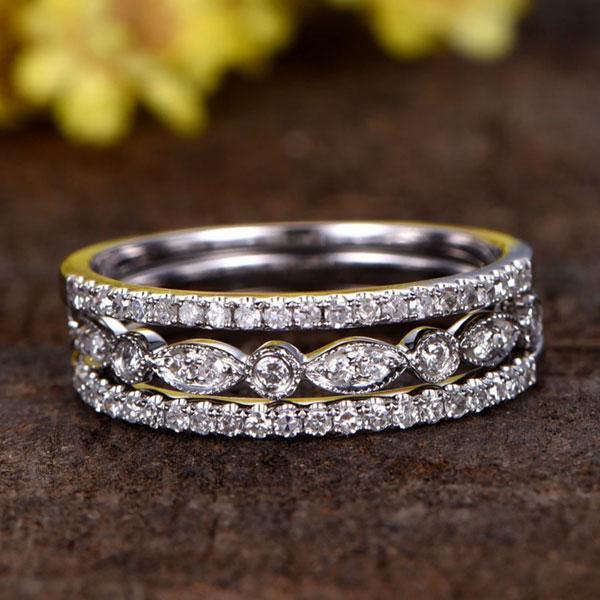 1.5 Carat Simulated Diamond Wedding Band - White Gold Plated