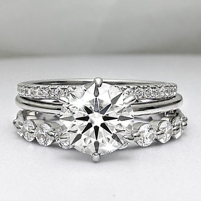 3pcs Wedding ring set with 2 Carat Center Stone  Item no.  TJ012A