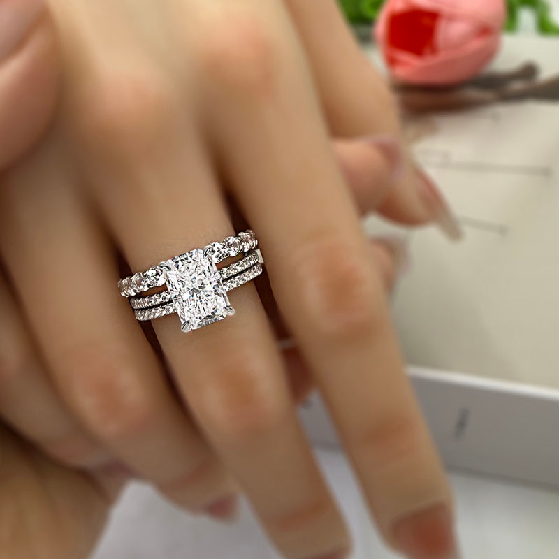 3pcs Silver Engagement Ring Set  Item no. TJ022A