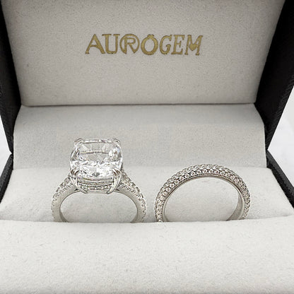 2pcs Engagement Ring Set in 925 Sterling Silver with 7 carat Simulated Diamond Item no. TJ023A