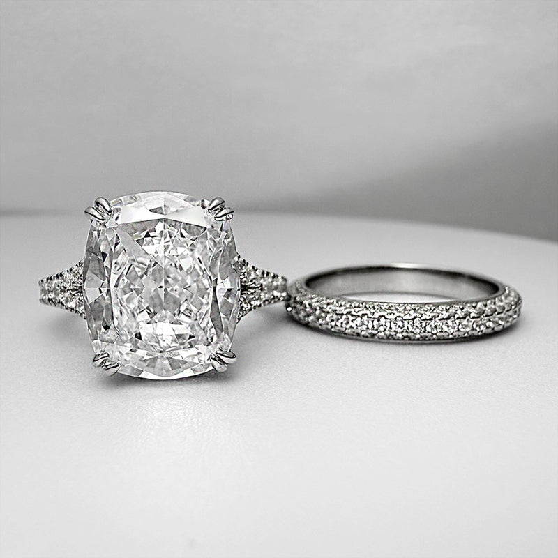 2pcs Engagement Ring Set in 925 Sterling Silver with 7 carat Simulated Diamond Item no. TJ023A