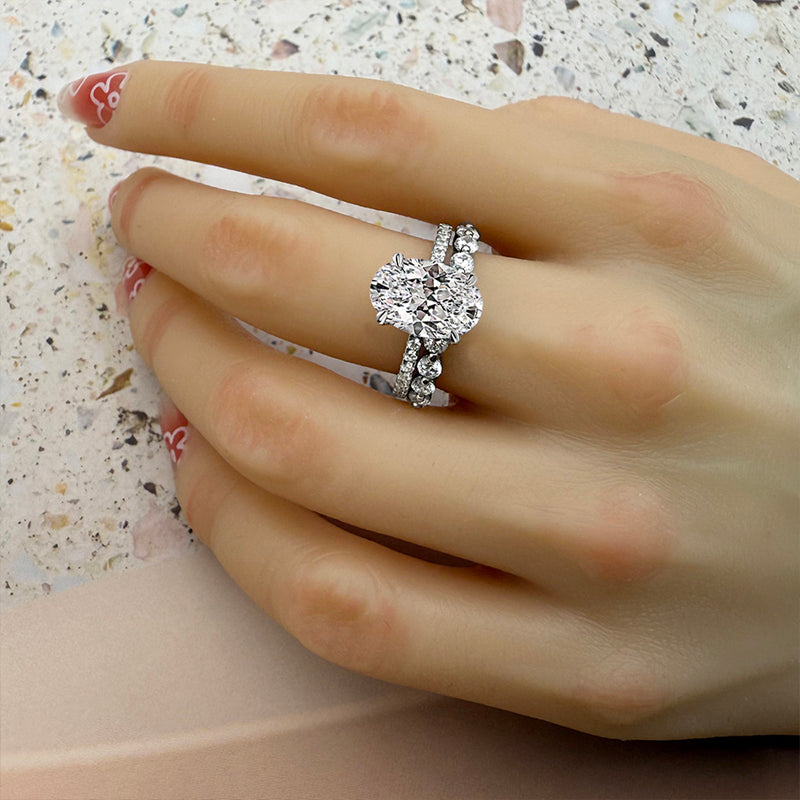 2pcs Engagement Ring Set in 925 Sterling Silver with 3.5 carat Zircon Item no. TJ024A