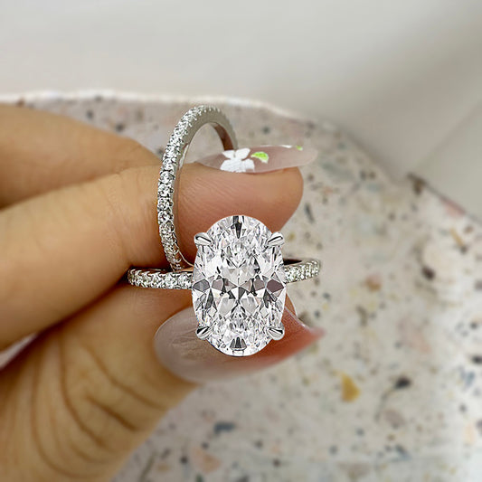 2pcs Engagement Ring set with 3.5 carat  Center Stone Item no.  TJ007A