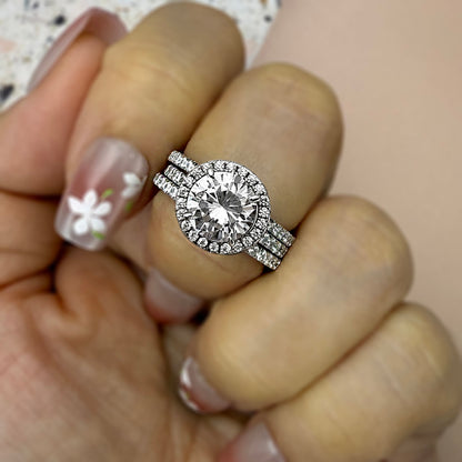 3pcs Engagement Ring Set with 2 Carat Zircon Item no. TJ009A