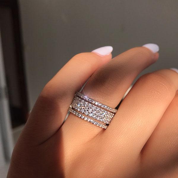 2.0ct Round Cut Simulated Diamond Wedding Band – White Gold Plated