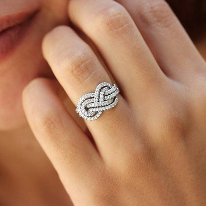 4.0Ct Infinity Knot Ring - 925 Silver White Gold Plated