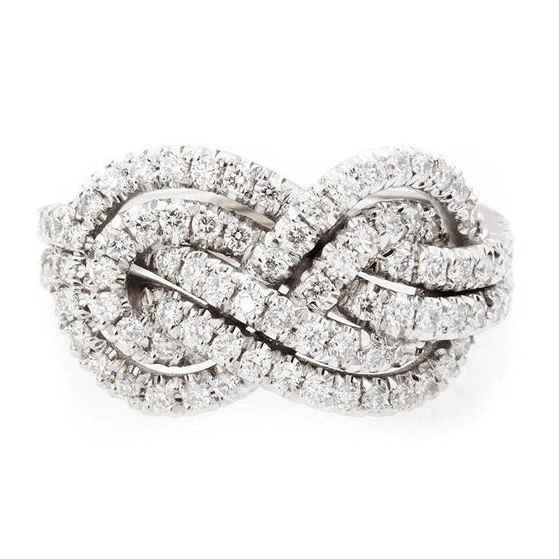 4.0Ct Infinity Knot Ring - 925 Silver White Gold Plated