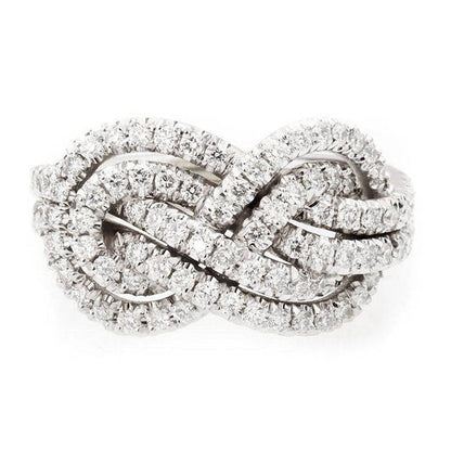 4.0Ct Infinity Knot Ring - 925 Silver White Gold Plated