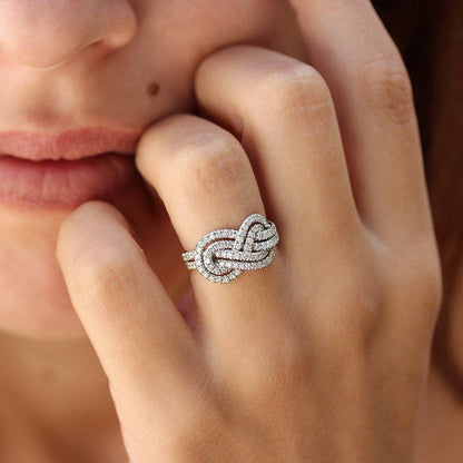 4.0Ct Infinity Knot Ring - 925 Silver White Gold Plated