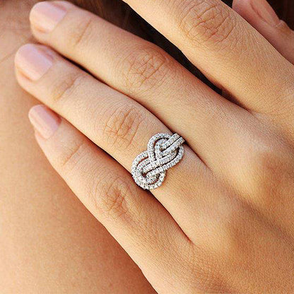 4.0Ct Infinity Knot Ring - 925 Silver White Gold Plated