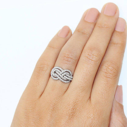 4.0Ct Infinity Knot Ring - 925 Silver White Gold Plated