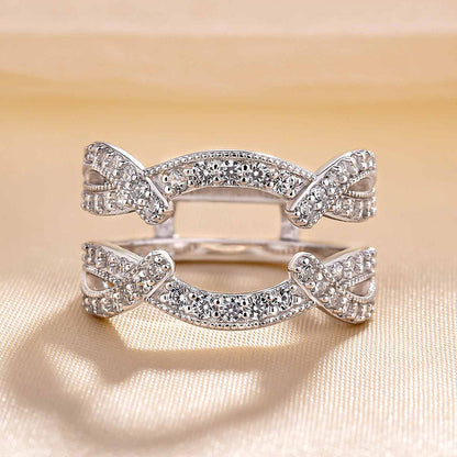 1.5Ct Marquise & Half-Moon Diamond Ring Set - 925 Silver White Gold