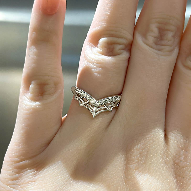 0.3Ct Round White Diamond Ring 925 Silver White Gold