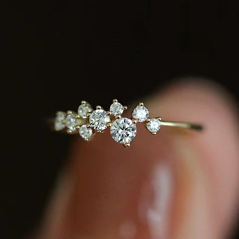 925 Silver Gold Plated 1ct Sona Diamond Wedding Band