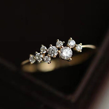 925 Silver Gold Plated 1ct Sona Diamond Wedding Band