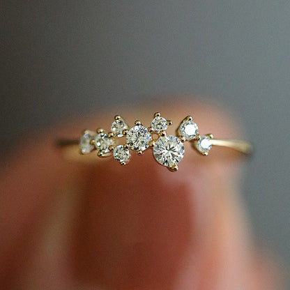 925 Silver Gold Plated 1ct Sona Diamond Wedding Band
