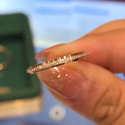 925 Silver Gold Plated 0.36ct Round Diamond Band