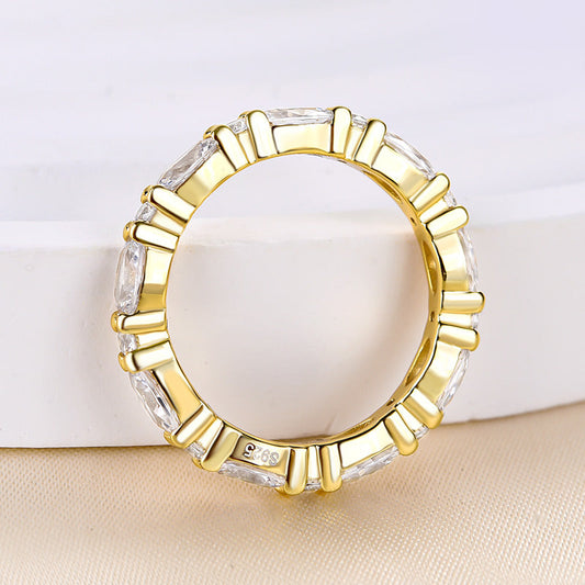 925 Silver Two-Tone 2.5ct Oval Diamond Wedding Band