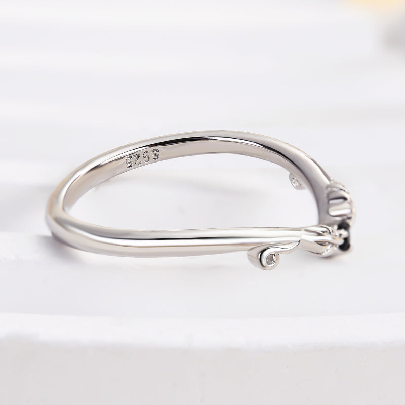 925 Silver 18K Tri-Tone Plated 0.1Ct Simulated Diamond Ring