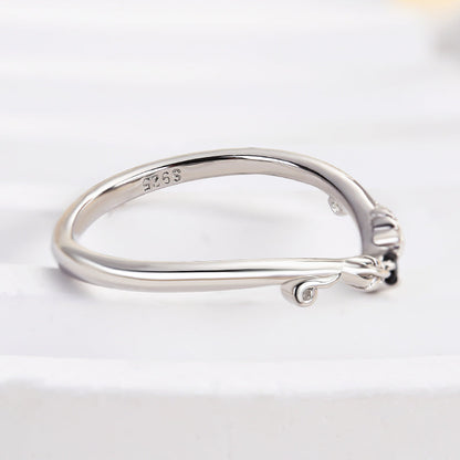 925 Silver 18K Tri-Tone Plated 0.1Ct Simulated Diamond Ring