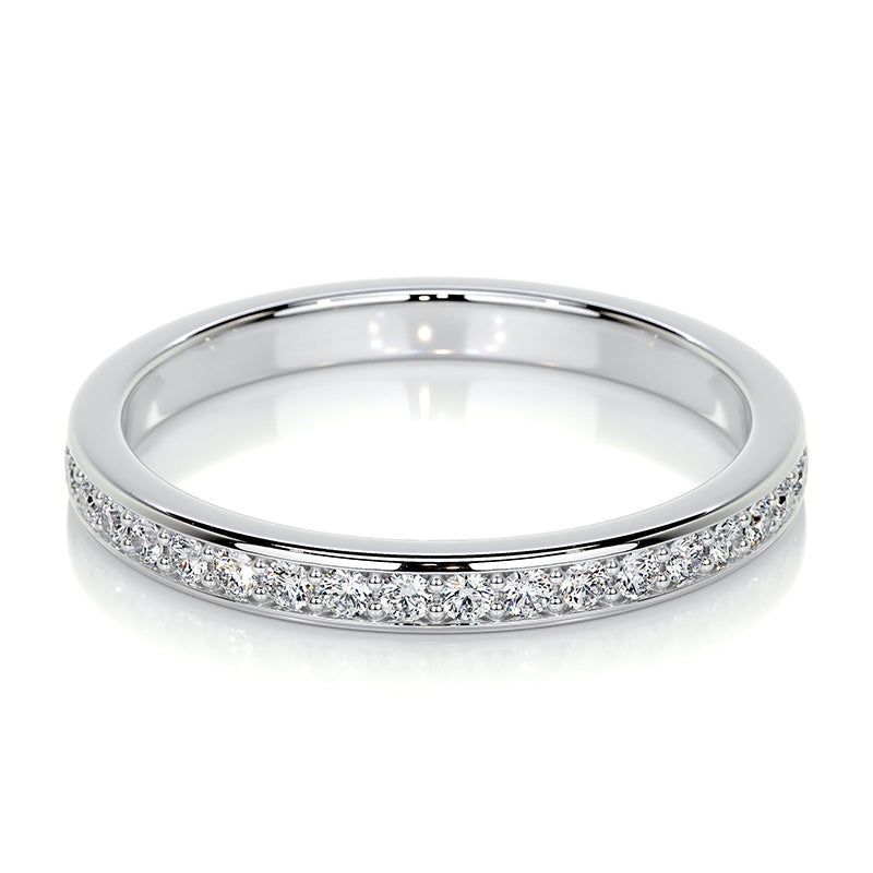 925 Silver White Gold Plated 0.3ct Bridal Wedding Band