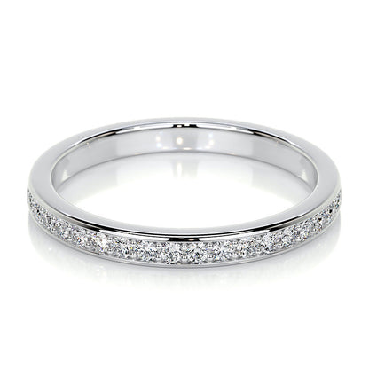 925 Silver White Gold Plated 0.3ct Bridal Wedding Band