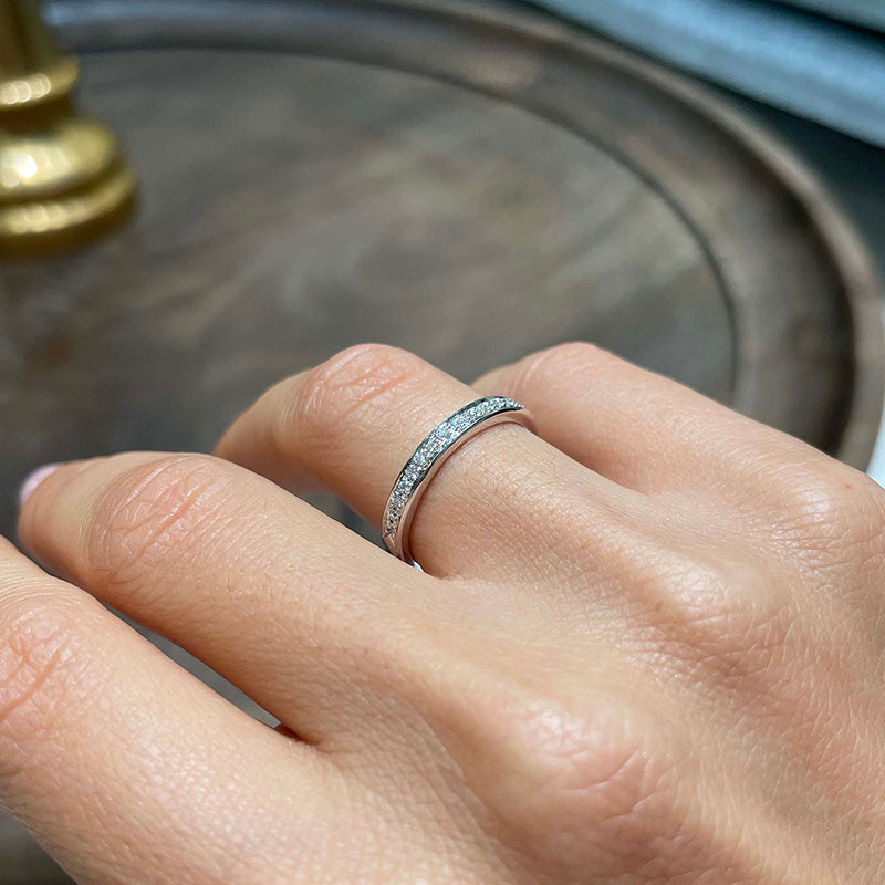 925 Silver White Gold Plated 0.3ct Bridal Wedding Band