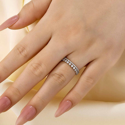 1.3Ct Round Cut Simulated Diamond Sterling Silver Ring