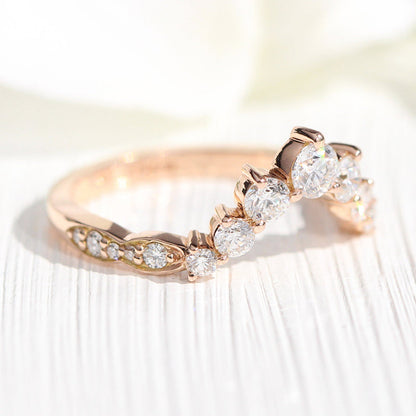 925 Silver Rose Gold Plated 0.6ct Sona Diamond Band
