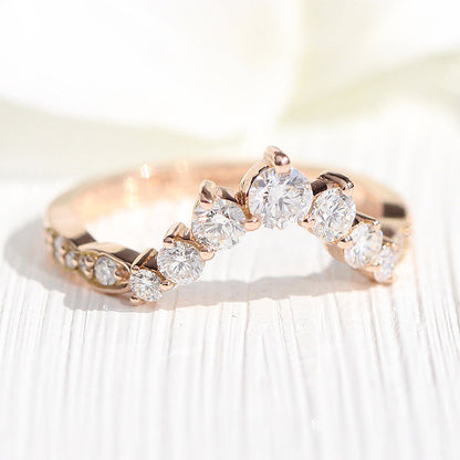 925 Silver Rose Gold Plated 0.6ct Sona Diamond Band