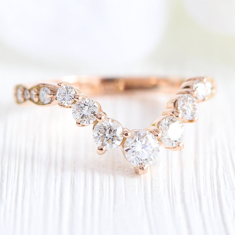 925 Silver Rose Gold Plated 0.6ct Sona Diamond Band