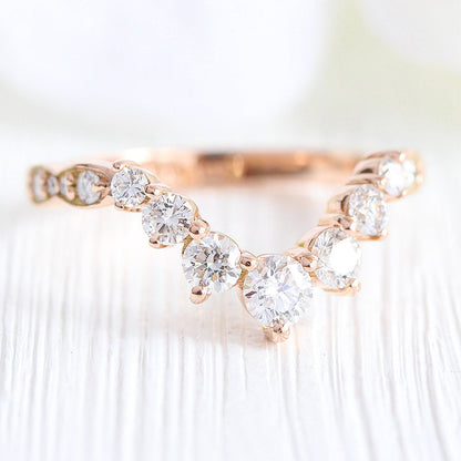 925 Silver Rose Gold Plated 0.6ct Sona Diamond Band