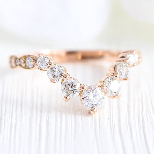 925 Silver Rose Gold Plated 0.6ct Sona Diamond Band