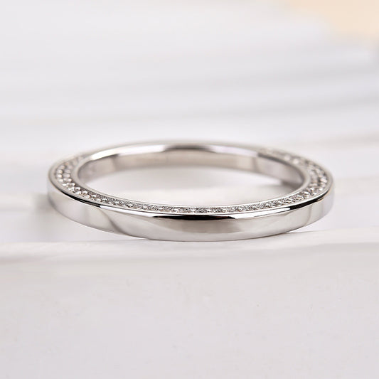 925 Sterling Silver 18K Gold Plated 0.4CT Simulated Diamond Ring