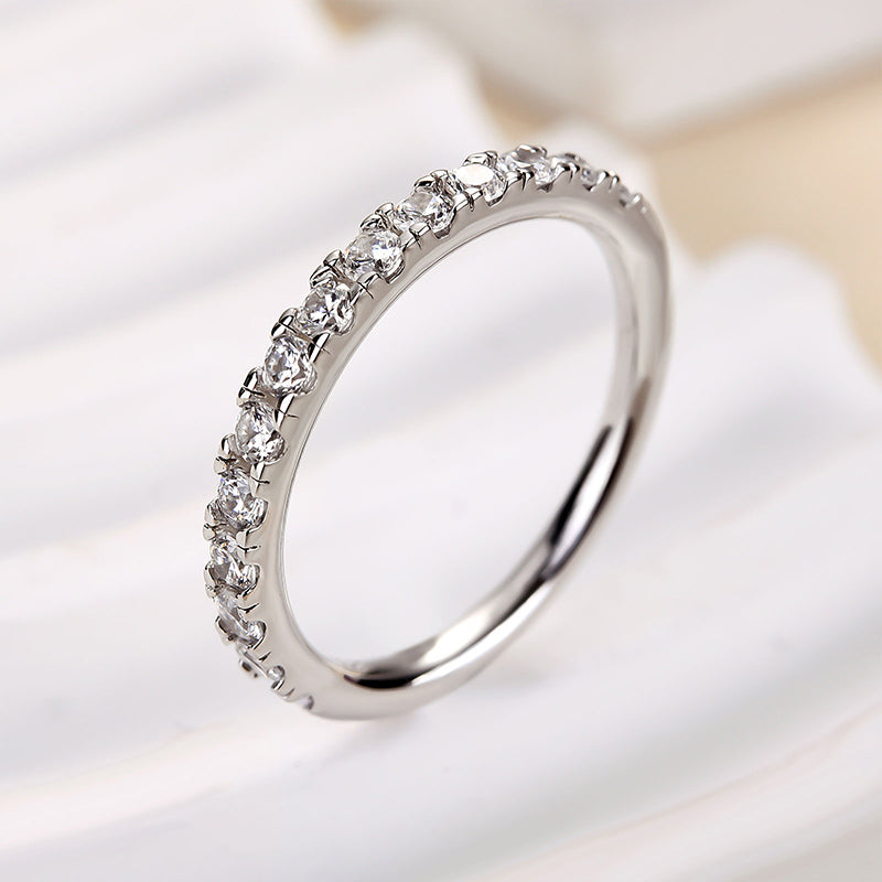 925 Silver Two-Tone 0.4ct Diamond Wedding Band
